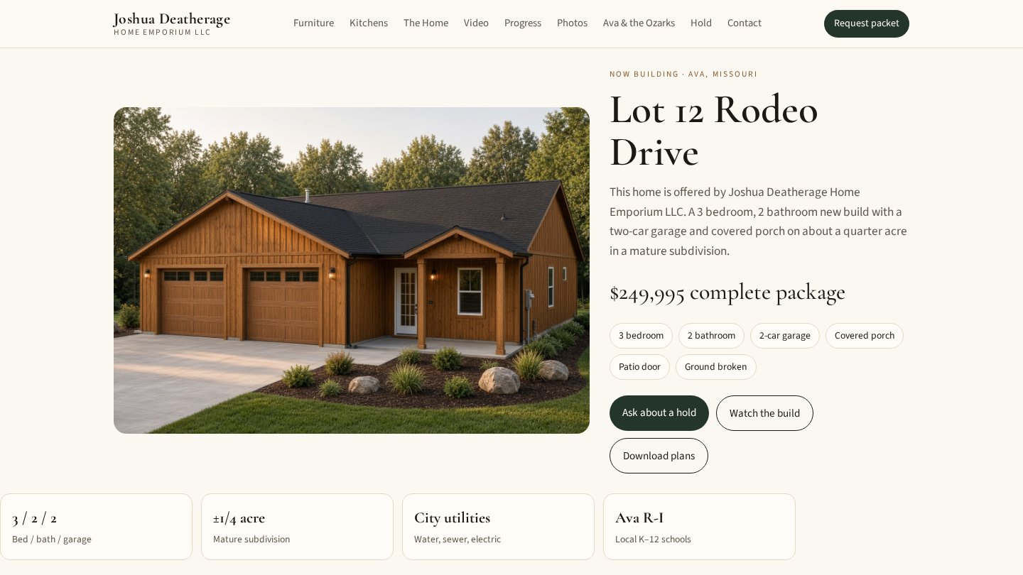 Joshua Deatherage Home Emporium website design
